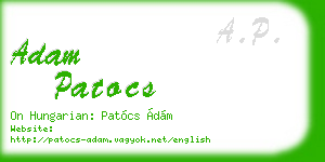 adam patocs business card